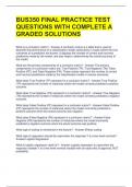 BUS350 FINAL PRACTICE TEST QUESTIONS WITH COMPLETE A GRADED SOLUTIONS 