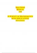 SOLUTIONS MANUAL FOR A SURVEY OF MATHEMATICS WITH APPLICATIONS NINTH EDITION