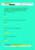 OEDIPUS THE KING QUIZ QUESTIONS AND  CORRECT DETAILED ANSWERS &vert;ALREADY  GRADED A&plus; LATEST UPDATE &vert; 2024-2025