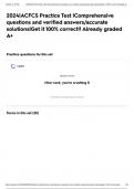 2024&vert;ACFCS Practice Test &vert;Comprehensive questions and verified answers&sol;accurate solutions&vert;Get it 100&percnt; correct&excl;&excl; Already graded A&plus;