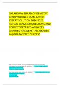  OKLAHOMA BOARD OF DENISTRY JURISPRUDENCE EXAM&comma;LATEST EXPERT SOLUTION 2024-2025 ACTUAL EXAM 300 QUESTIONS AND CORRECT DETAILED ANSWERS &lpar;VERIFIED ANSWERS&rpar;&vert;ALL GRADED A&plus;&vert;GUARANTEED SUCCESS