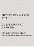 PHY1505 Exam pack 2025&lpar;Mechanics &lpar;Physics&rpar;&rpar;