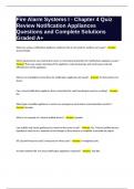 Fire Alarm Systems I - Chapter 4 Quiz Review Notification Appliances Questions and Complete Solutions Graded A&plus;