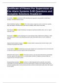 Certificate of Fitness For Supervision of Fire Alarm Systems S-95 Questions and Complete Solutions Graded A&plus;
