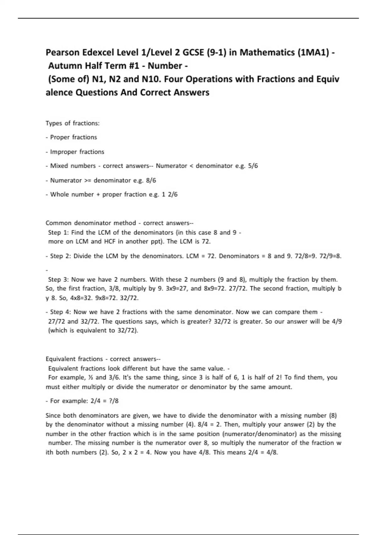 Pearson Edexcel Level 1/Level 2 GCSE (9-1) in Mathematics (1MA1 ...