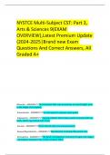  NYSTCE Multi-Subject CST&colon; Part 3&comma; Arts & Sciences 9&lpar;EXAM OVERVIEW&rpar;&comma;Latest Premium Update &lpar;2024-2025&vert;Brand new Exam Questions And Correct Answers&comma; All Graded A&plus;