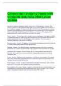 Construction Industry Terms with Complete Solutions 2024 Latest Update 