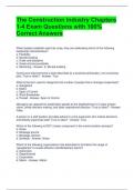 The Construction Industry Chapters 1-4 Exam Questions with 100&percnt; Correct Answers 