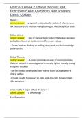PNR300 Week 2 Ethical theories and Principles Exam Questions And Answers Latest Update 
