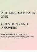 AUE3702 Exam pack 2025&lpar;Questions and answers&rpar;