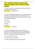 ATI - Capstone Pharm Assessment Exam Questions And Answers Latest Update 