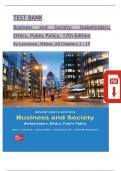 TEST BANK for Business and Society 17th Edition by Lawrence & Weber&comma; ISBN&colon; 9781265079246&comma; All 19 Chapters Covered&comma; Verified Latest Edition