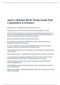 June's Ultimate MCAT Study Guide Part 1 Questions & Answers