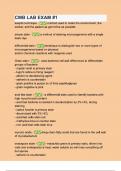 CMB LAB EXAM -1 Questions with verified correct answers