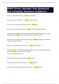 ARFF Driver Operator Test Questions and Complete Solutions Graded A&plus;