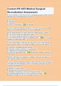 CustomPN VATI Medical Surgical Re-evaluation Assessment questions and answers