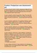 Custom Postpartum care Assessment ATI Questions with verified correct answers