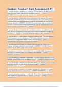 Custom Newborn Care Assessment ATI questions with verified correct answers