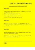  NSG 222 EXAM 3 PEDS QUESTIONS AND ANSWERS 2024