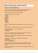 NFS 212G Public Health Quiz -1 2024 questions with verified correct answers
