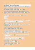 NFS 207 Unit 1 Review Questions with verified correct answers&period;
