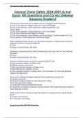 General Crane Safety 2024-2025 Actual Exam 100 Questions and Correct Detailed Answers Graded A