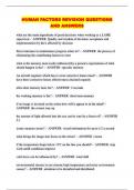 HUMAN FACTORS REVISION QUESTIONS AND ANSWERS