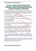 Evolve - Maternity Uncomplicated Pregnancy Exam Study Questions and Answers Graded A 2024-2025