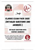 CLA1502 EXAM PACK 2025  &lbrace;DETAILED QUESTIONS AND ANSWERS &rcub;