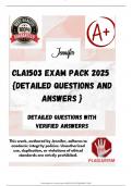 CLA1503 EXAM PACK 2025  &lbrace;DETAILED QUESTIONS AND ANSWERS &rcub;