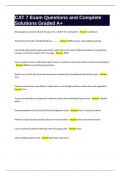 CAT 7 Exam Questions and Complete Solutions Graded A&plus;
