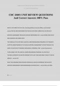 CDC 2S051 UNIT REVIEW QUESTIONS And Correct Answers 100&percnt; Pass