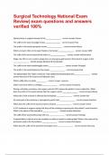 Surgical Technology National Exam Review&vert; exam questions and answers verified 100&percnt;