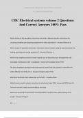 CDC Electrical systems volume 2 Questions And Correct Answers 100&percnt; Pass