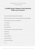 Certified Energy Manager Exam Questions With Correct Answers