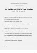 Certified Energy Manager Exam Questions With Correct Answers