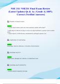 NSE 211&sol; NSE211 Final Exam Review &lpar;Latest 2024&sol; 2025 Update&rpar; Qs & As &vert; Grade A&vert; 100&percnt; Correct &lpar;Verified Answers&rpar;