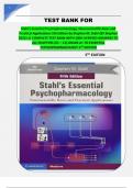TEST BANK FOR Stahl's Essential Psychopharmacology&colon; Neuroscientific Basis and Practical Applications 5th Edition by Stephen M&period; Stahl &lpar;BY Stephen 2021&rpar;&period;&vert;&vert; COMPLETE TEST BANK WITH 100&percnt; VERIFIED ANSWERS TO ALL CHAPTERS &lbrace;01 &ndash; 13&rcub;&period;GRADE A&plus; TO ESSENTIAL 