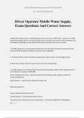 Driver Operator Mobile Water Supply&period; Exam Questions And Correct Answers