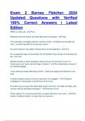 Exam 2 Barney Fletcher Questions and Correct Answers &lpar;100&percnt; COMPLETE ANSWERS&rpar; ALREADY GRADED A&plus; &vert; 100&percnt; satisfaction guarantee with complete solutions&comma; &lpar;Latest update&rpar; 2025&sol;2026