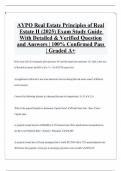 AYPO Real Estate Principles of Real Estate II &lpar;2025&rpar; Exam Study Guide With Detailed & Verified Question and Answers &vert; 100&percnt; Confirmed Pass &vert; Graded A&plus;