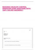 NUISANCE WILDLIFE CONTROL OPERATOR EXAM QUESTIONS WITH 100&percnt; SOLVED ANSWERS&excl;&excl;