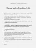 Financial Analysis Exam Study Guide