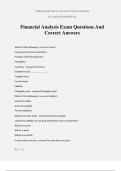 Financial Analysis Exam Questions And Correct Answers