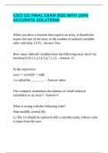 CSCI 121 FINAL EXAM 2025 WITH 100&percnt; ACCURATE SOLUTIONS