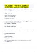 EMT NREMT Practice EXAM-433 Questions and Correct Answers &lpar;100&percnt; COMPLETE ANSWERS&rpar; ALREADY GRADED A&plus; &vert; 100&percnt; satisfaction guarantee with complete solutions&comma; &lpar;Latest update&rpar; 2025&sol;2026