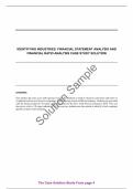 Case Solution for Identifying Industries Financial Statement Analysis and Financial Ratio Analysis