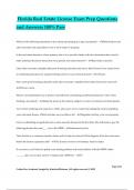 Florida Real Estate License Exam Prep Questions and Answers 100&percnt; Pass