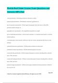Florida Real Estate License Exam Questions and Answers 100&percnt; Pass