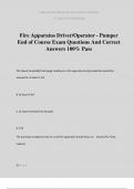 Fire Apparatus Driver&sol;Operator - Pumper End of Course Exam Questions And Correct Answers 100&percnt; Pass